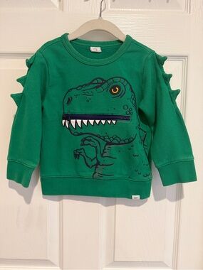 Baby Gap Dinosaur Sweatshirt Green Zip Mouth Toddler 3 Years